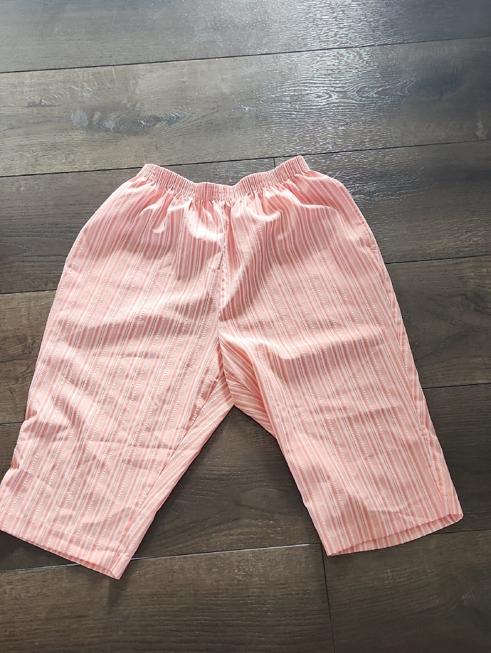 BonWorth Coral and White Striped Elastic Waist Pants